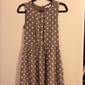 Madewell Gray and White Polka Dot Dress